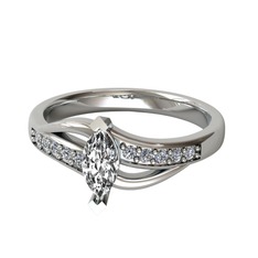 Riha Sonsuzluk Yüzük - Beyaz zirkon ve pırlanta 18 ayar beyaz altın yüzük (0.15 karat) #z4t57