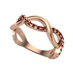Garnet 14 ayar rose altın yüzük