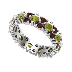 Elin Tamtur Yüzük - Peridot ve kök yakut 925 ayar gümüş yüzük #106jzc4