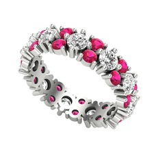 Elin Tamtur Yüzük - Swarovski ve rodolit garnet 14 ayar beyaz altın yüzük #11n5yak