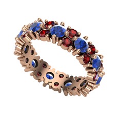 Lab safir ve garnet 14 ayar rose altın yüzük