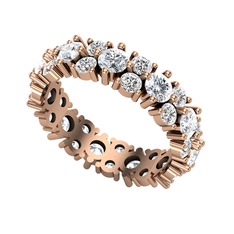 Pırlanta ve swarovski 925 ayar rose altın kaplama gümüş yüzük (1.76 karat)