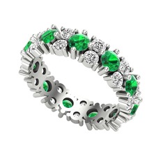 Yeşil kuvars ve swarovski 18 ayar beyaz altın yüzük