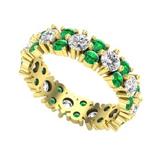 Elin Tamtur Yüzük - Swarovski ve yeşil kuvars 14 ayar altın yüzük #1d7anem