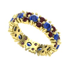 Elin Tamtur Yüzük - Lab safir ve kök yakut 8 ayar altın yüzük #1gmczoz