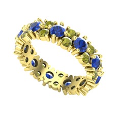 Elin Tamtur Yüzük - Lab safir ve peridot 18 ayar altın yüzük #1hfy2ev