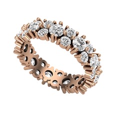 Beyaz zirkon ve swarovski 925 ayar rose altın kaplama gümüş yüzük