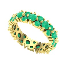 Elin Tamtur Yüzük - Kök zümrüt 925 ayar altın kaplama gümüş yüzük #1jesiq5