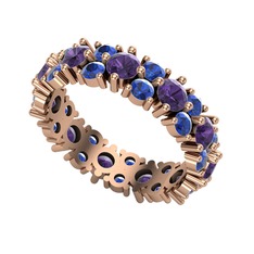 Elin Tamtur Yüzük - Ametist ve lab safir 18 ayar rose altın yüzük #1jisye3