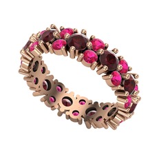 Elin Tamtur Yüzük - Kök yakut ve rodolit garnet 18 ayar rose altın yüzük #1p70v9q