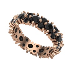 Elin Tamtur Yüzük - Siyah zirkon 18 ayar rose altın yüzük #1w5m0z6