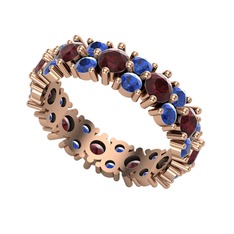 Elin Tamtur Yüzük - Kök yakut ve lab safir 18 ayar rose altın yüzük #62xih5