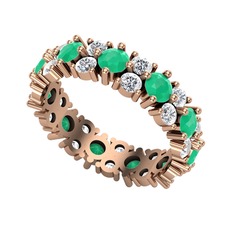 Kök zümrüt ve pırlanta 18 ayar rose altın yüzük (1.32 karat)