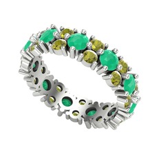 Elin Tamtur Yüzük - Kök zümrüt ve peridot 925 ayar gümüş yüzük #c6bfwr