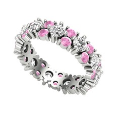 Elin Tamtur Yüzük - Beyaz zirkon ve pembe kuvars 925 ayar gümüş yüzük #crwfvr