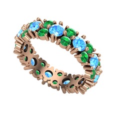 Elin Tamtur Yüzük - Akuamarin ve yeşil kuvars 8 ayar rose altın yüzük #jt4wt4