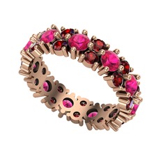 Elin Tamtur Yüzük - Rodolit garnet ve garnet 8 ayar rose altın yüzük #k1b8ci