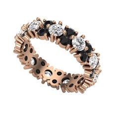 Elin Tamtur Yüzük - Swarovski ve siyah zirkon 8 ayar rose altın yüzük #kww54y