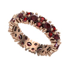 Kök yakut ve garnet 18 ayar rose altın yüzük