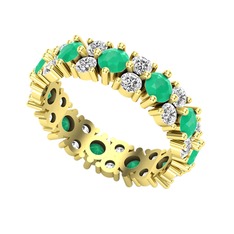 Elin Tamtur Yüzük - Kök zümrüt ve swarovski 925 ayar altın kaplama gümüş yüzük #tdfhb0