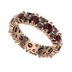 Elin Tamtur Yüzük - Kök yakut ve dumanlı kuvars 8 ayar rose altın yüzük #twrte6