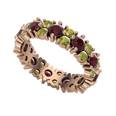 Elin Tamtur Yüzük - Kök yakut ve peridot 18 ayar rose altın yüzük #w759zz
