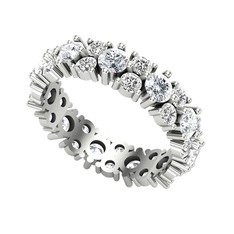 Pırlanta ve swarovski 14 ayar beyaz altın yüzük (1.76 karat)
