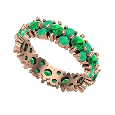 Elin Tamtur Yüzük - Yeşil kuvars ve kök zümrüt 18 ayar rose altın yüzük #xsv90x