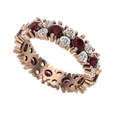 Kök yakut ve swarovski 8 ayar rose altın yüzük