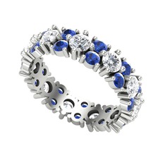 Elin Tamtur Yüzük - Pırlanta ve lab safir 18 ayar beyaz altın yüzük (1.76 karat) #zou9bq