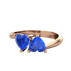 Lab safir 18 ayar rose altın yüzük