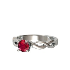 Rodolit garnet 14 ayar beyaz altın yüzük