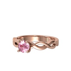 Pembe kuvars 14 ayar rose altın yüzük