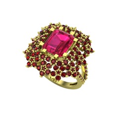 Rodolit garnet ve garnet 14 ayar altın yüzük