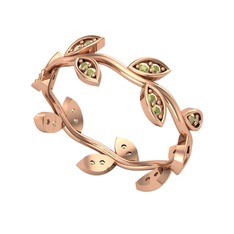 Peridot 14 ayar rose altın yüzük
