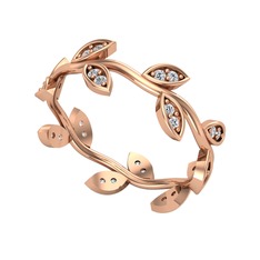 Pırlanta 925 ayar rose altın kaplama gümüş yüzük (0.33 karat)