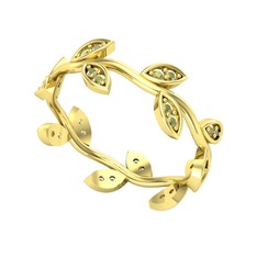 Zeytin Yaprağı Yüzük - Peridot 925 ayar altın kaplama gümüş yüzük #tytavx