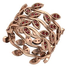 Garnet 18 ayar rose altın yüzük