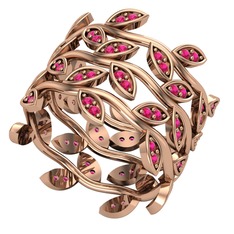 Rodolit garnet 18 ayar rose altın yüzük