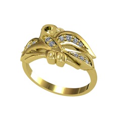 Yavru Martı Yüzük - Peridot ve elmas 8 ayar altın yüzük (0.195 karat) #93zveq