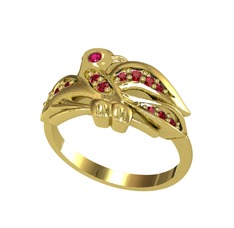Rodolit garnet ve garnet 8 ayar altın yüzük