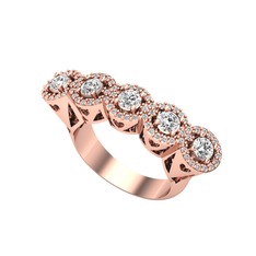 Swarovski ve beyaz zirkon 18 ayar rose altın yüzük