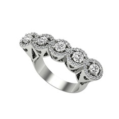 Swarovski ve pırlanta 925 ayar gümüş yüzük (0.6 karat)