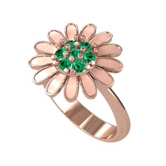 Yeşil kuvars 14 ayar rose altın yüzük (Pastel pembe mineli)