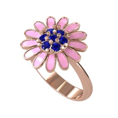 Papatya Yüzük - Lab safir 14 ayar rose altın yüzük (Pembe mineli) #19eprlg