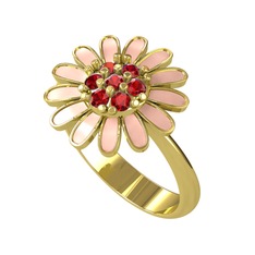 Papatya Yüzük - Garnet 18 ayar altın yüzük (Pastel pembe mineli) #19rz3rm