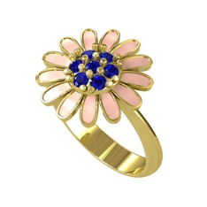 Lab safir 14 ayar altın yüzük (Pastel pembe mineli)