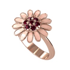 Papatya Yüzük - Kök yakut 8 ayar rose altın yüzük (Pastel pembe mineli) #1k25lcz