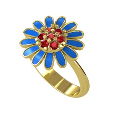 Papatya Yüzük - Garnet 8 ayar altın yüzük (Mavi mineli) #1m0xbqq