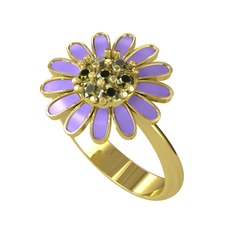 Peridot 18 ayar altın yüzük (Menekşe mineli)